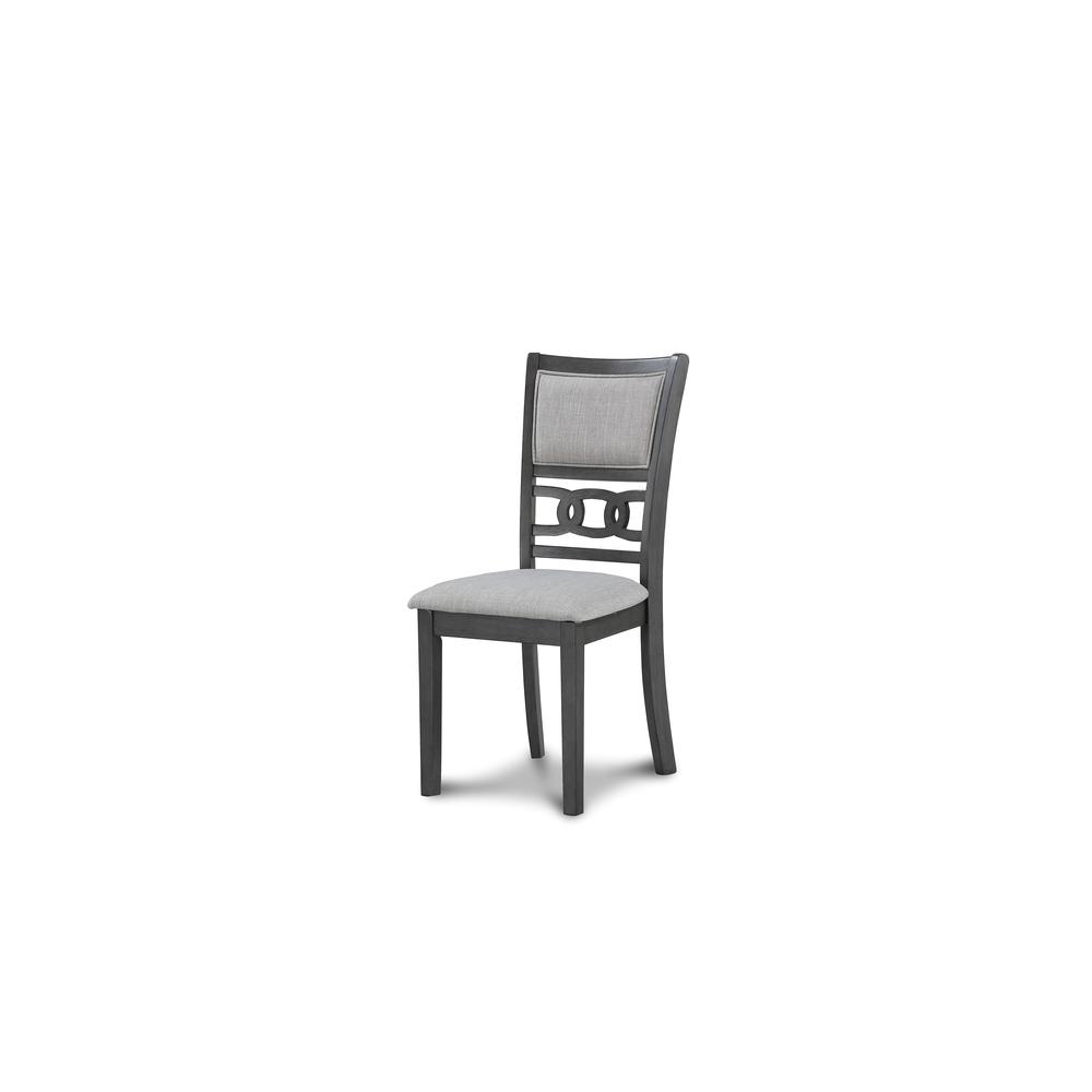 Gia 5-Piece 60" Wood Rectangle Dining Set with 4 Chairs in Gray. Picture 2