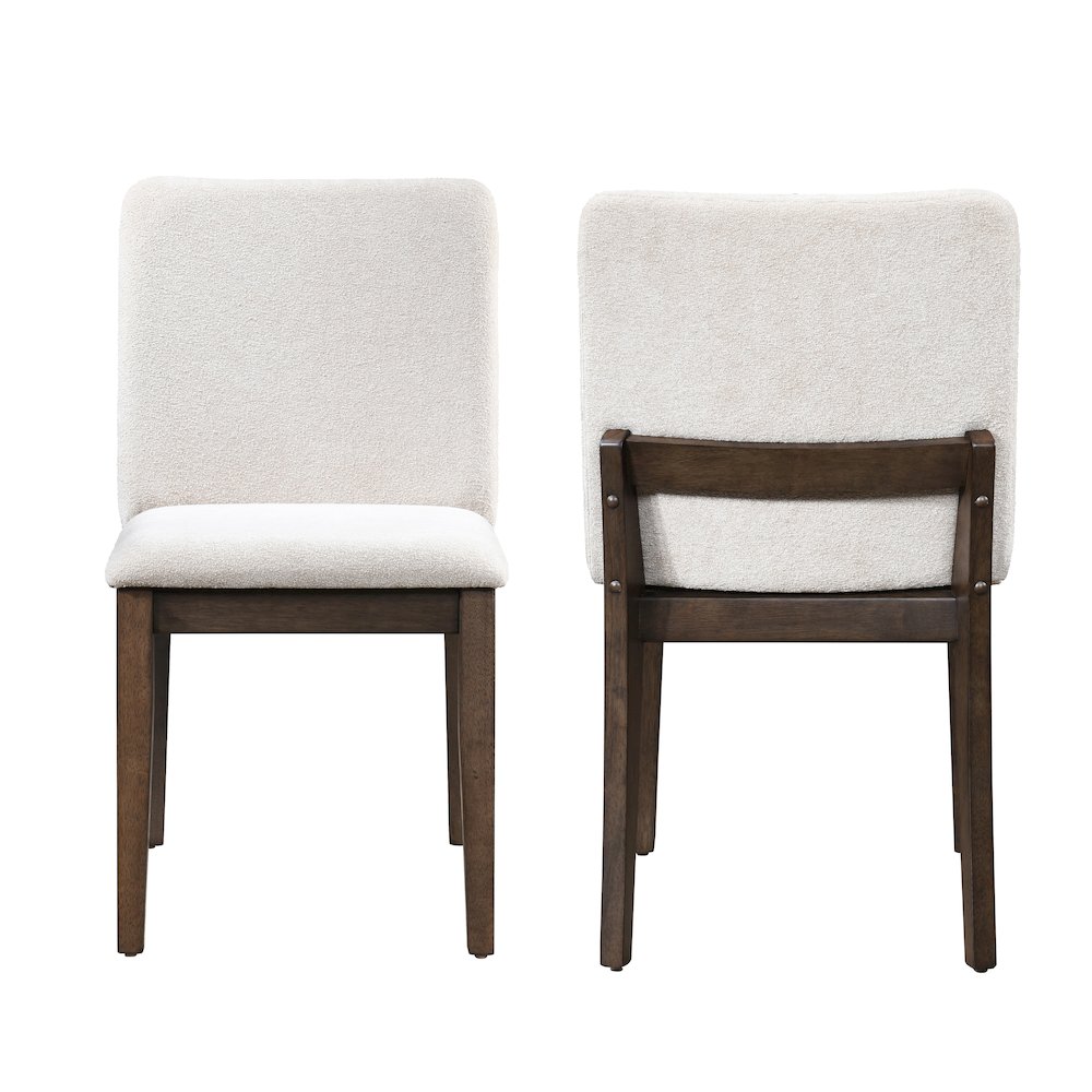 Kody Fabric Upholstered Dining Chair in Beige (Set of 2). Picture 1
