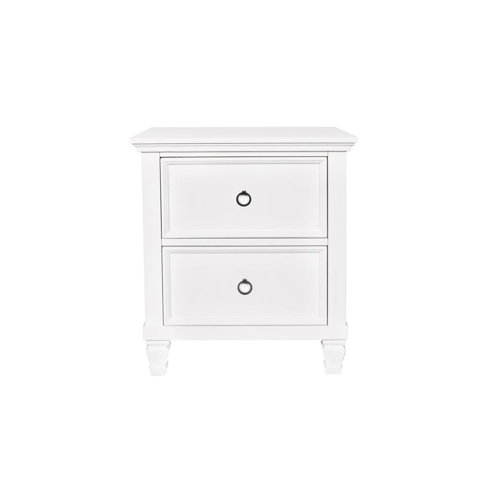 Tamarack 4-Piece Wood King Bedroom Set with Nightstand in White. Picture 7