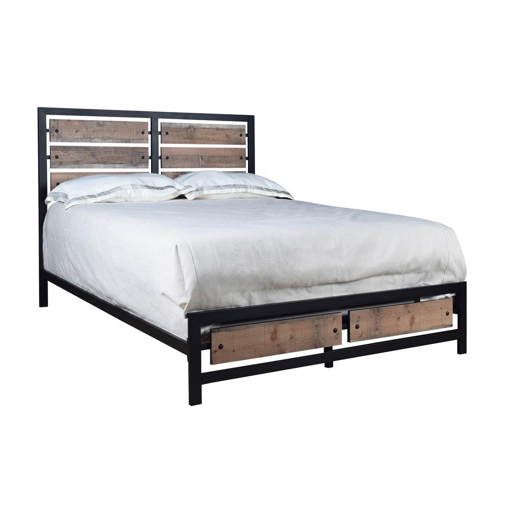 Elk River Wood King Bed, Rustic. Picture 1