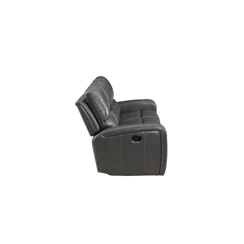 Linton Leather Sofa W/Dual Recliner-Gray. Picture 3