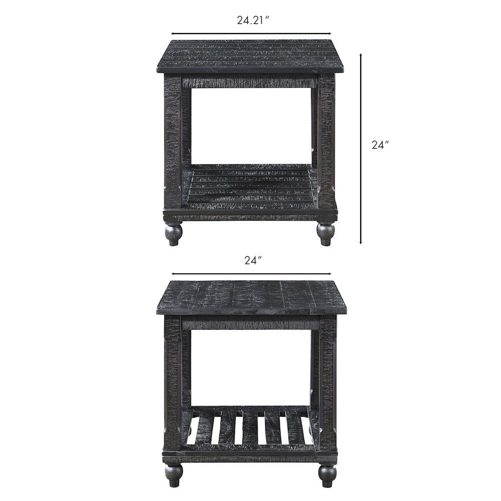Cade 3-Piece Wood Occasional Table Set in Black. Picture 12