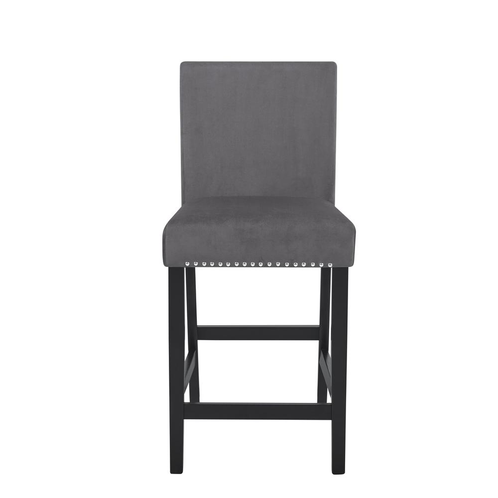 Furniture Celeste 39.5" Wood Counter Chair in Gray (Set of 2). Picture 3