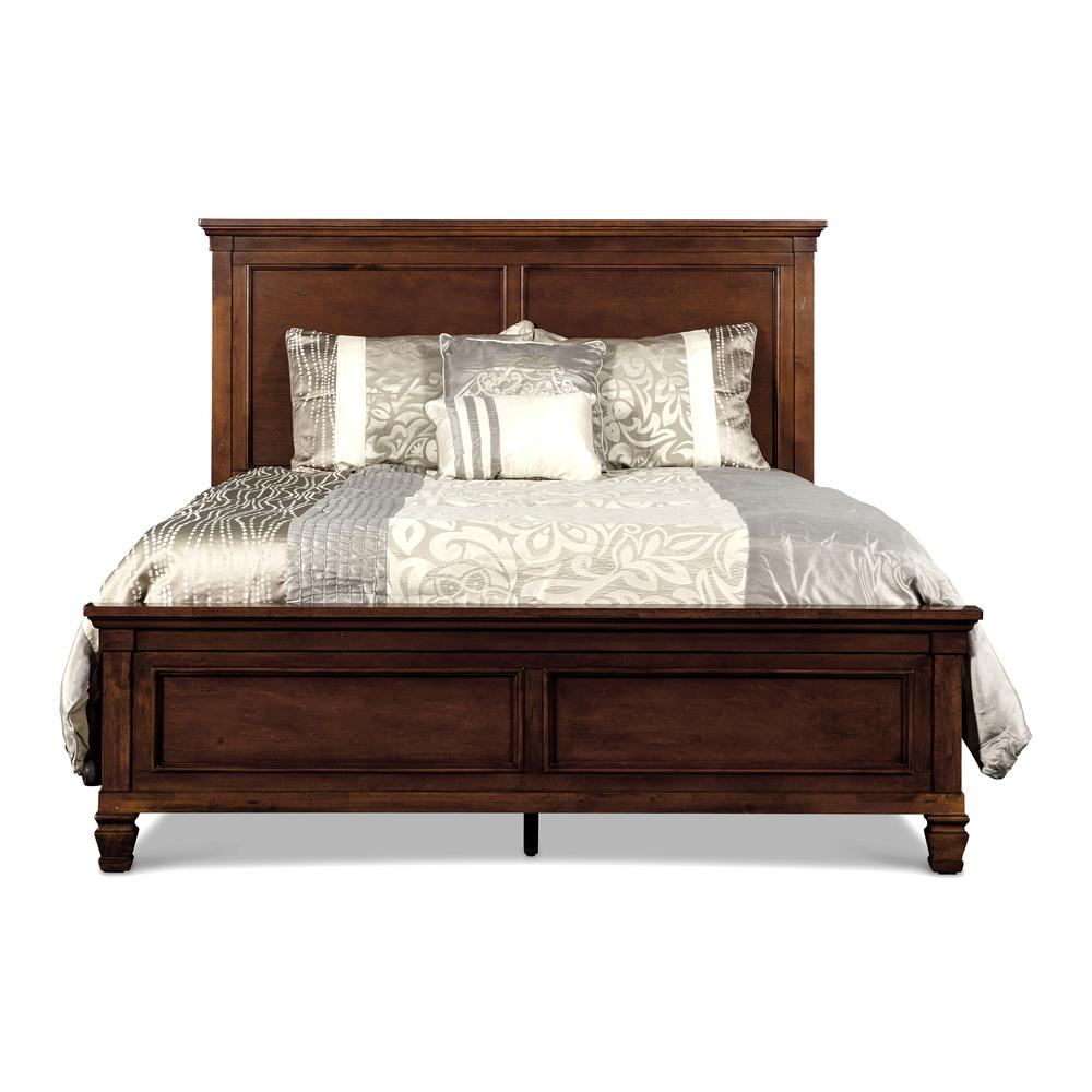 Furniture Tamarack Solid Wood King Panel Bed in Brown Cherry. Picture 2