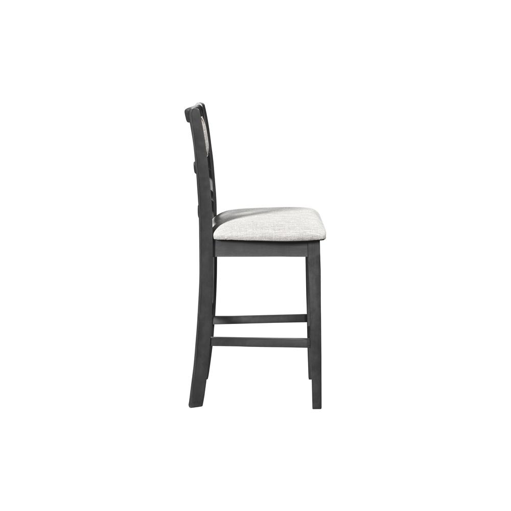 Gia Gray Wood Counter Chair with Fabric Seat (Set of 4). Picture 4