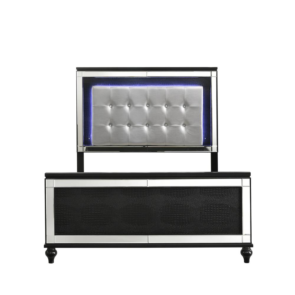 Valentino 4/6 Full Bed - Black. Picture 3
