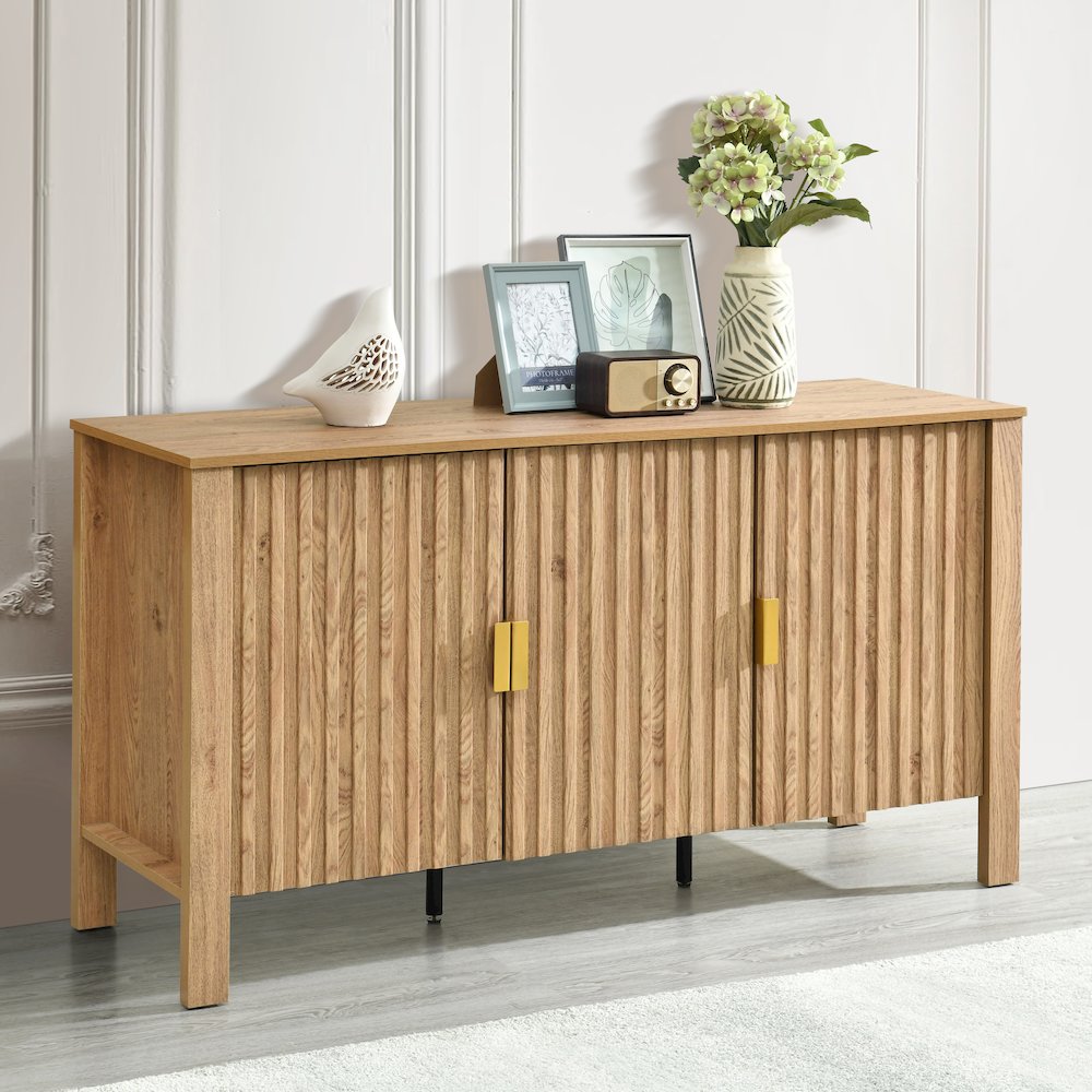 Thayer Wood Sideboard/TV Console in Natural/Beige. Picture 8