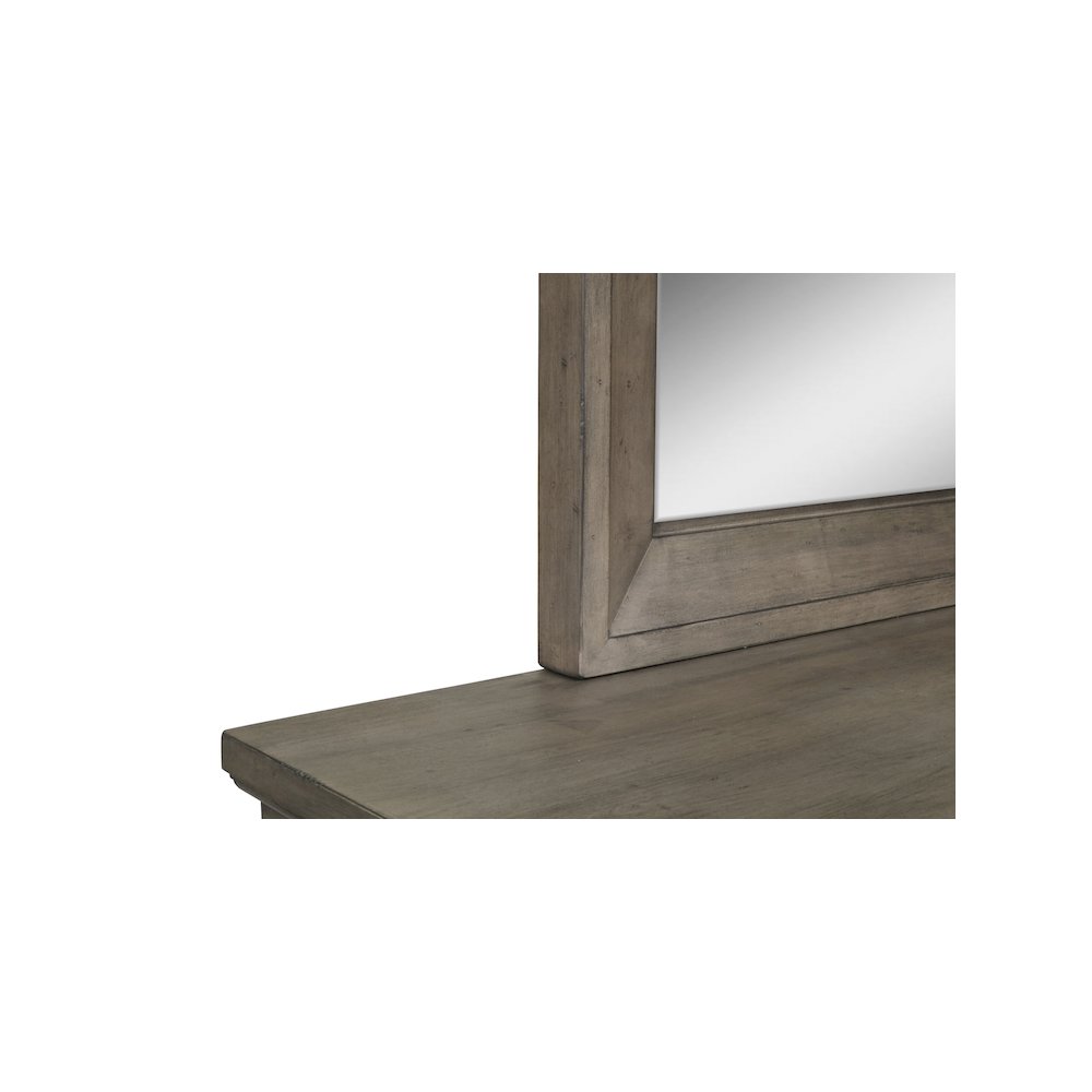 Allegra Wood 7-Drawer Dresser with Mirror, Pewter. Picture 6