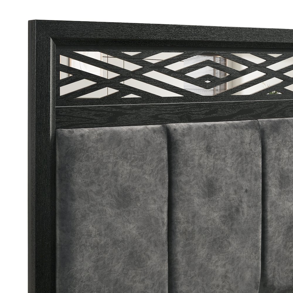 Obsidian Wood Queen Bed, Black. Picture 6
