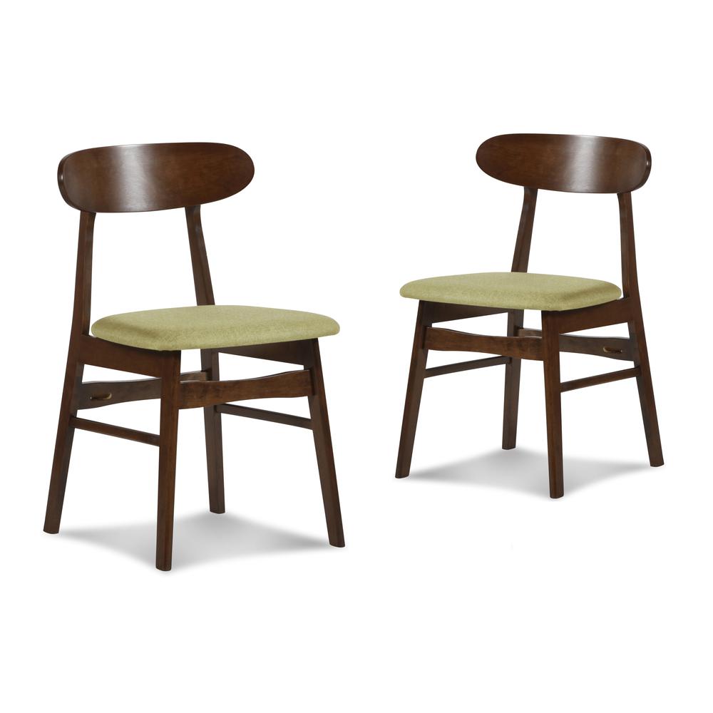 Furniture Morocco 5-Piece Mid-Century Wood Dining Set in Green. Picture 4