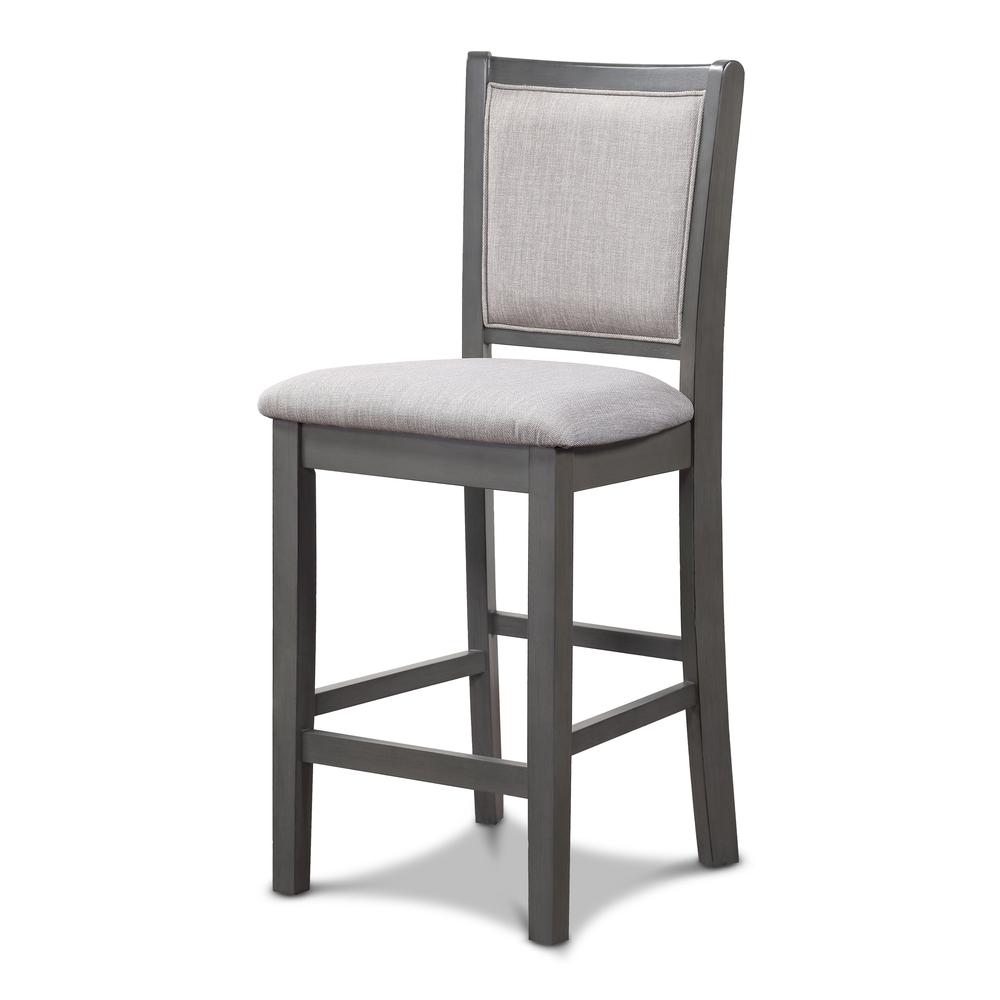 Amy 5-pc Wood Rectangle Counter Set with 4 Chairs in Gray. Picture 13