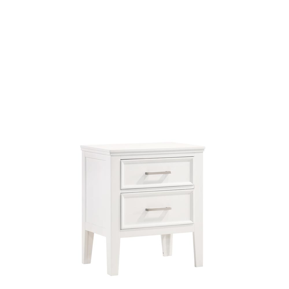 Andover 4-Piece Queen Wood Bedroom Set with Nightstand in White. Picture 5