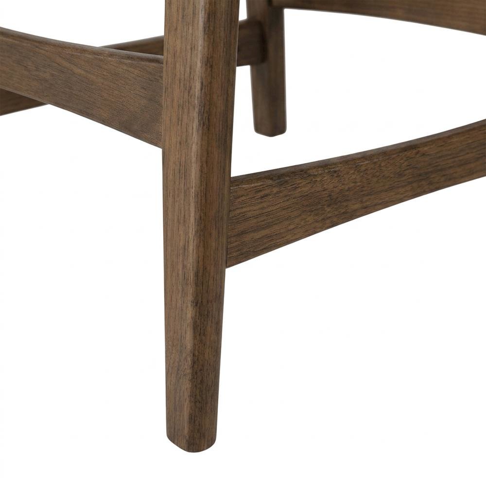 Solid Wood Counter Stools with Upholstered Seat, Dark Gray, Set of 2. Picture 6