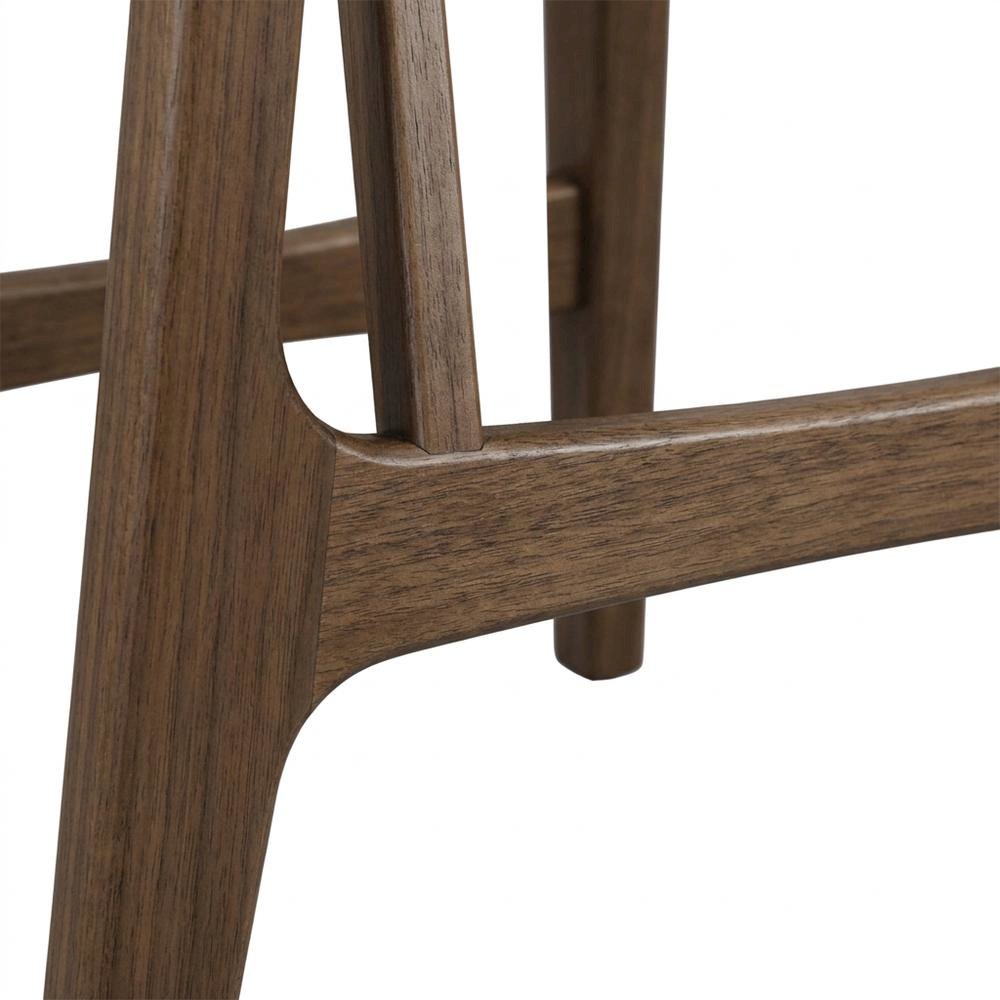 Wood Upholstered Counter Height Bar Stools for Kitchen Island, Walnut, Set of 2. Picture 6