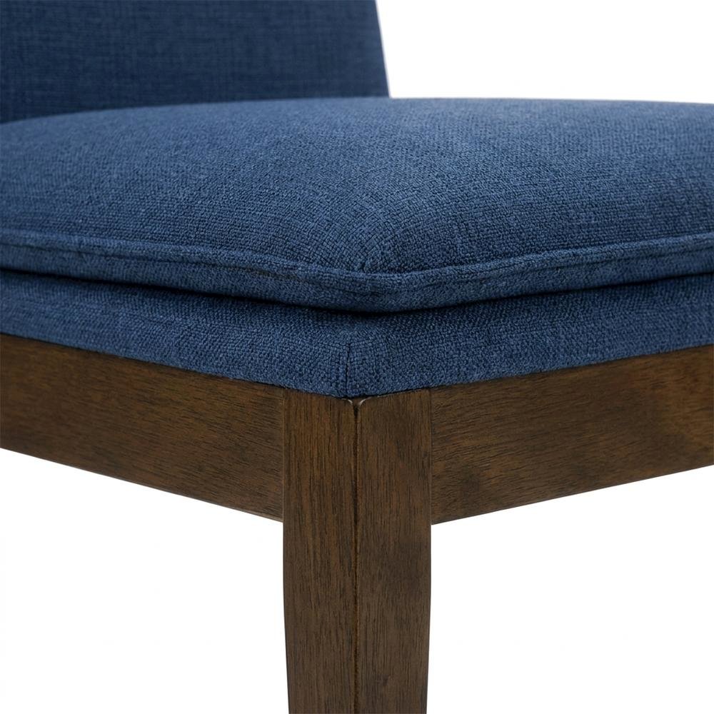 Upholstered Dining Chair with Cushion, Walnut-Leg Wood Kitchen Chairs, Brown. Picture 6