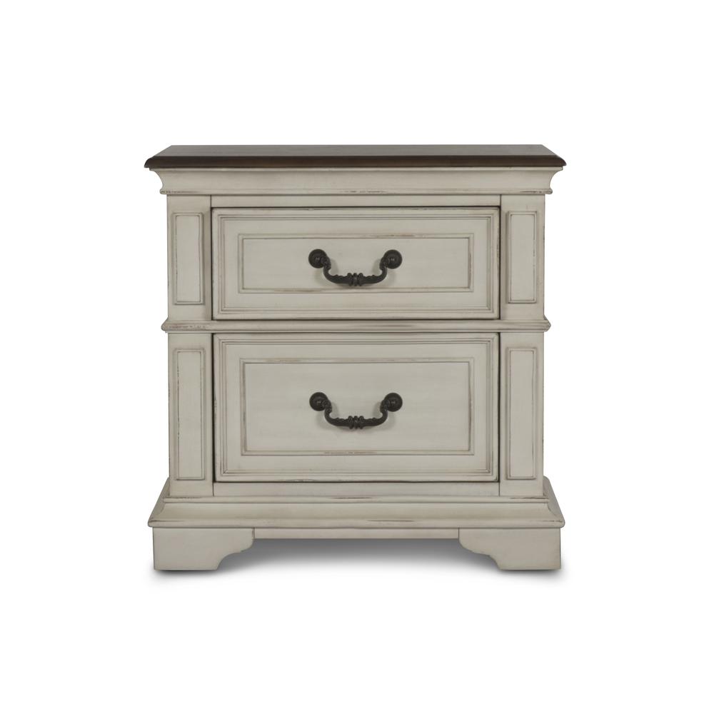 Anastasia 4-PC Queen Wood Bedroom Set with Nightstand in Ant White. Picture 7