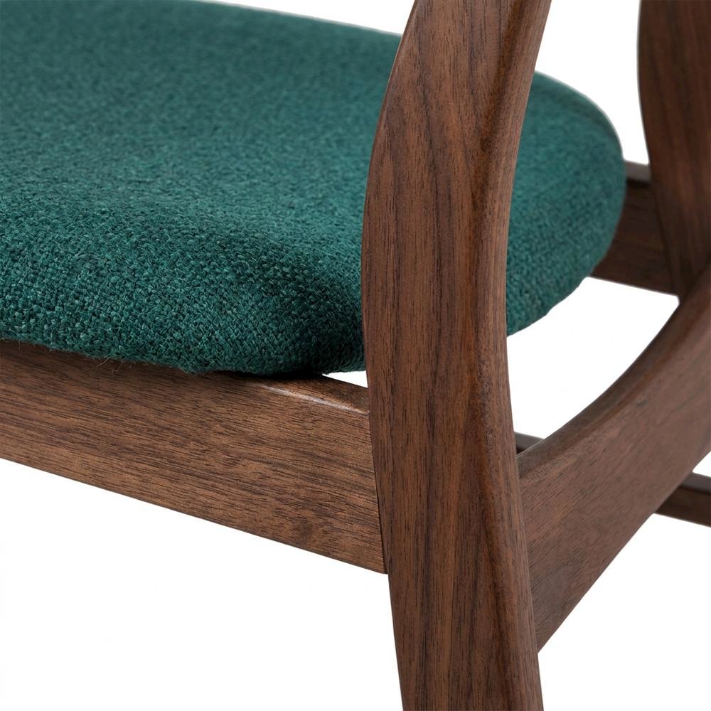 Solid Wood Upholstered Dining Chairs for Kitchen or Dining Room, Teal, Set of 6. Picture 6