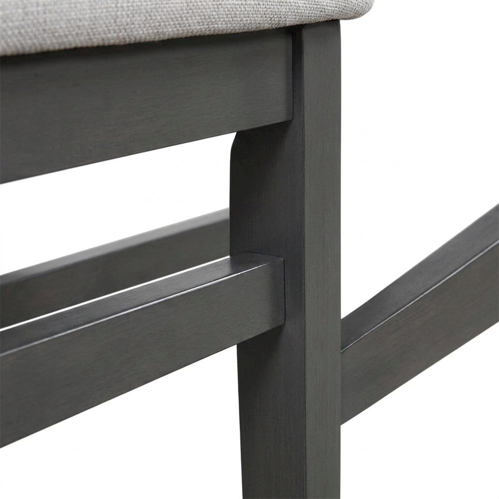 Solid Wood Counter Height Bar Stools with Polyester Upholstered Seats, Set of 6. Picture 6