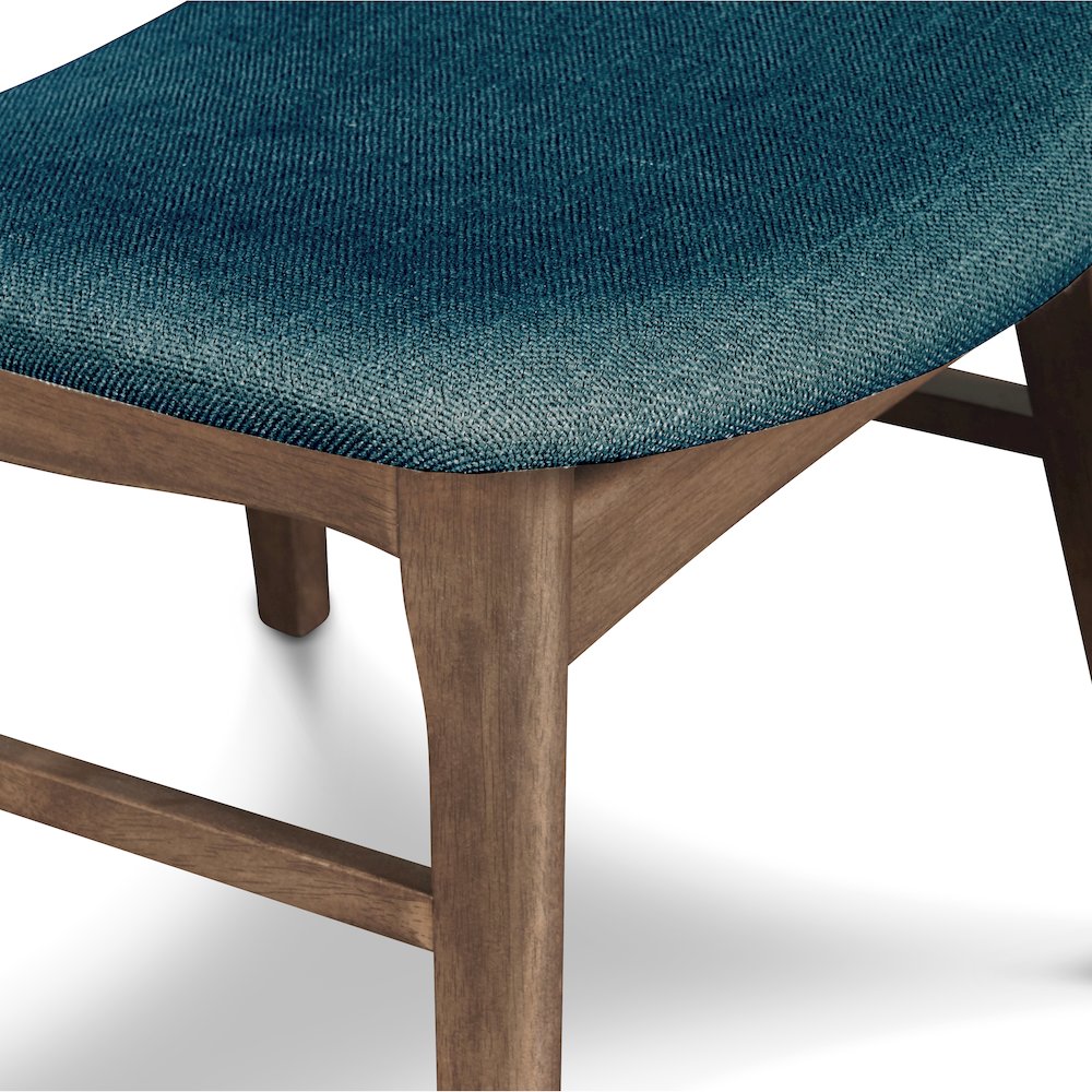 Oscar Wood Dining Chair in Walnut/Teal (Set of 6). Picture 6