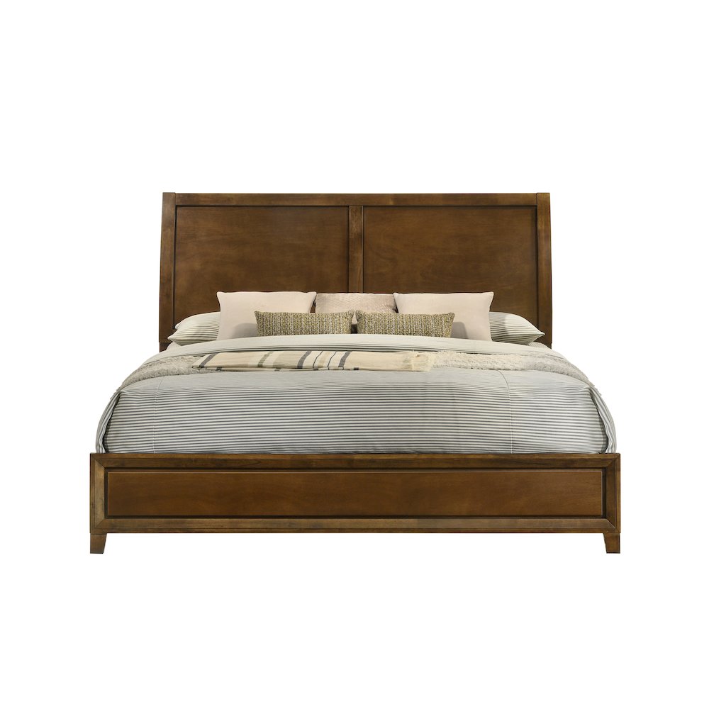 Ballard Wood California King Panel Bed in Walnut Brown. Picture 2