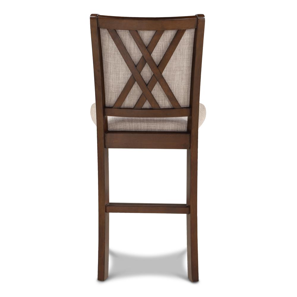 Amy 5-Piece Wood Round Counter Set with 4 Chairs in Cherry. Picture 8