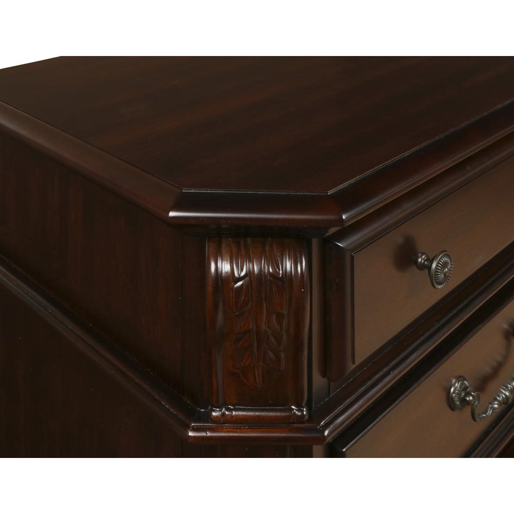 Furniture Emilie 3-Drawer Solid Wood Nightstand in Tudor Brown. Picture 4
