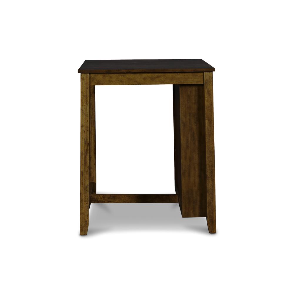 Furniture Gia Solid Wood Counter Table  2 Chairs in Brown. Picture 9