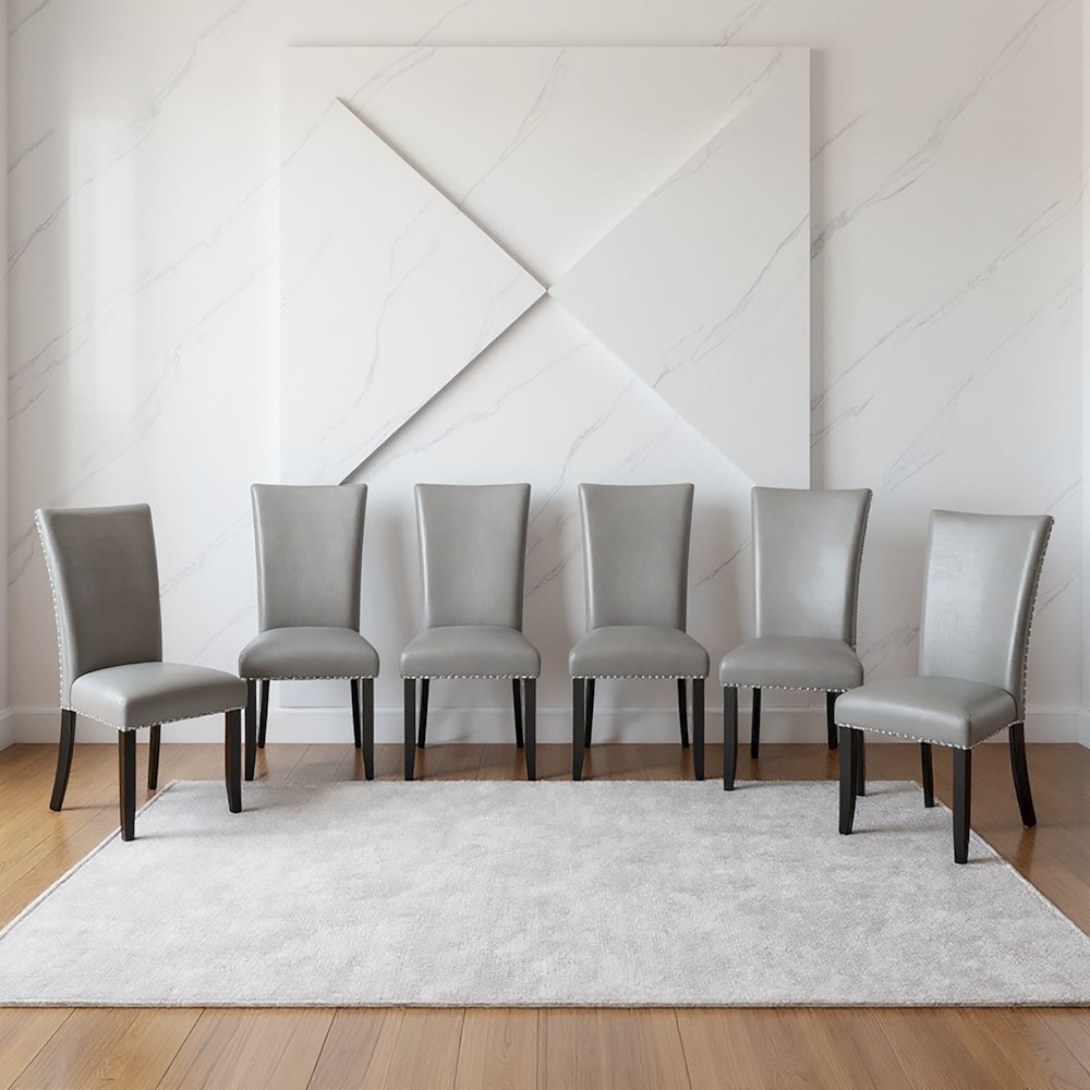 Lyra Wood Dining Chair in Gray (Set of 6). Picture 7
