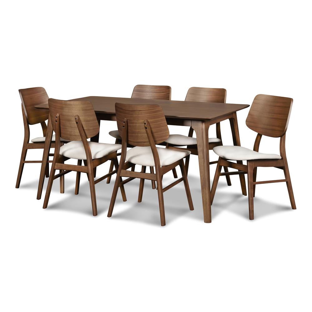 Furniture Oscar 59" Solid Wood Retangular Dining Table in Walnut. Picture 7