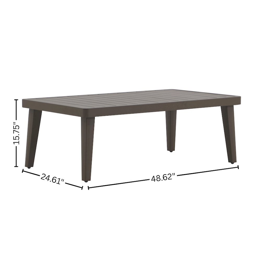 Brown Outdoor Sofa and Coffee Table Set with Ivory Cushions, Set of 2-pcs. Picture 12