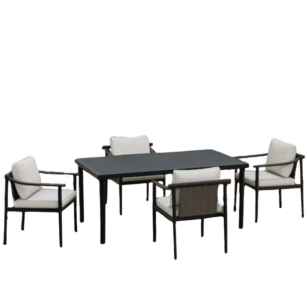 5 Piece Patio Furniture Set Aluminum Outdoor Table and Chairs. Picture 1