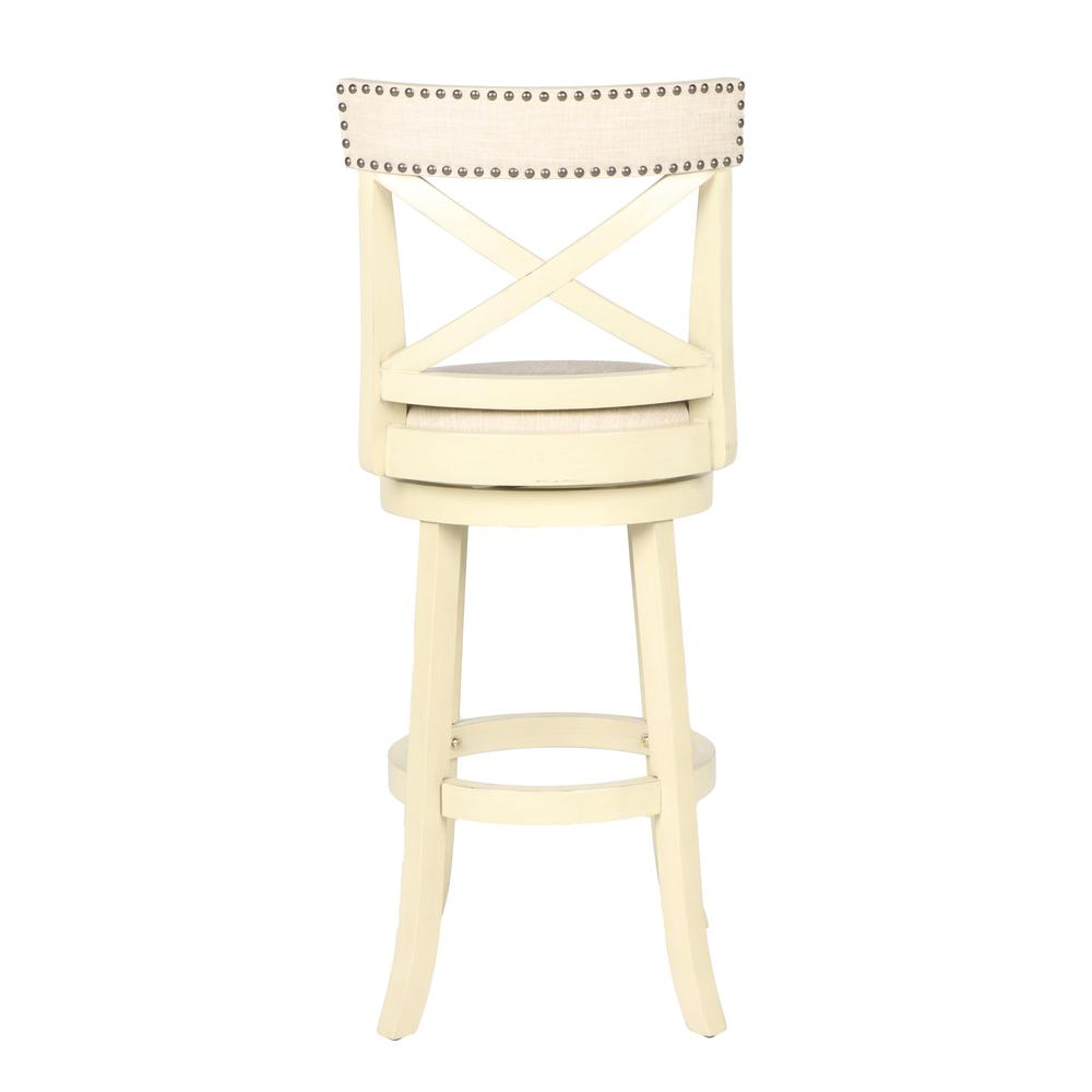 York White Solid Wood Swivel Bar Stool (Set of 2). Picture 5