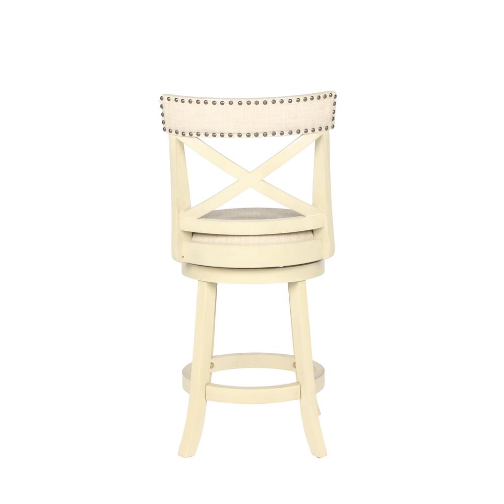 York White Solid Wood Swivel Counter Stool (Set of 2). Picture 4