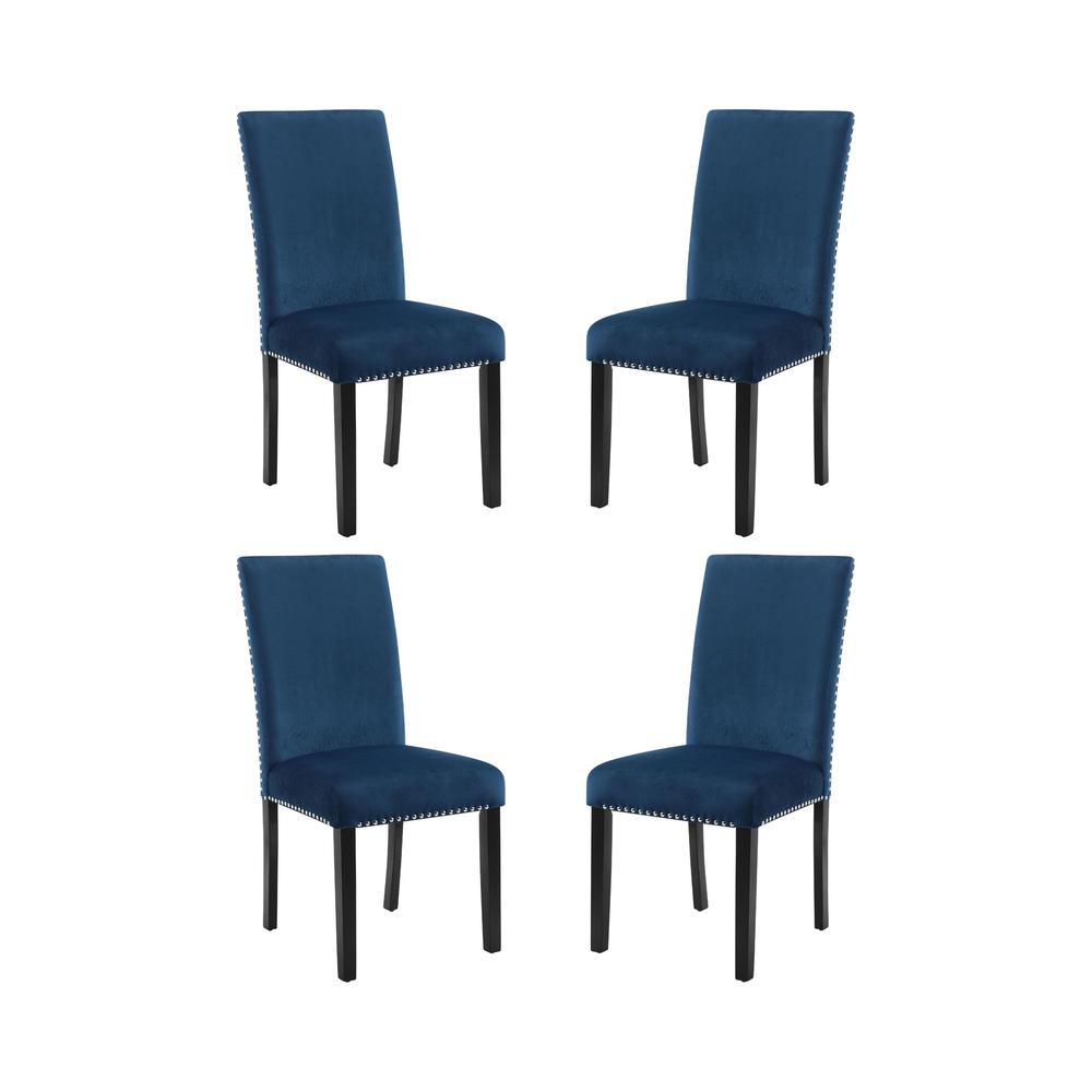 Celeste Blue Wood Upholstered Dining Chair (Set of 4). Picture 1