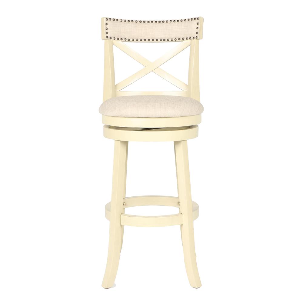 York White Solid Wood Swivel Bar Stool (Set of 2). Picture 4