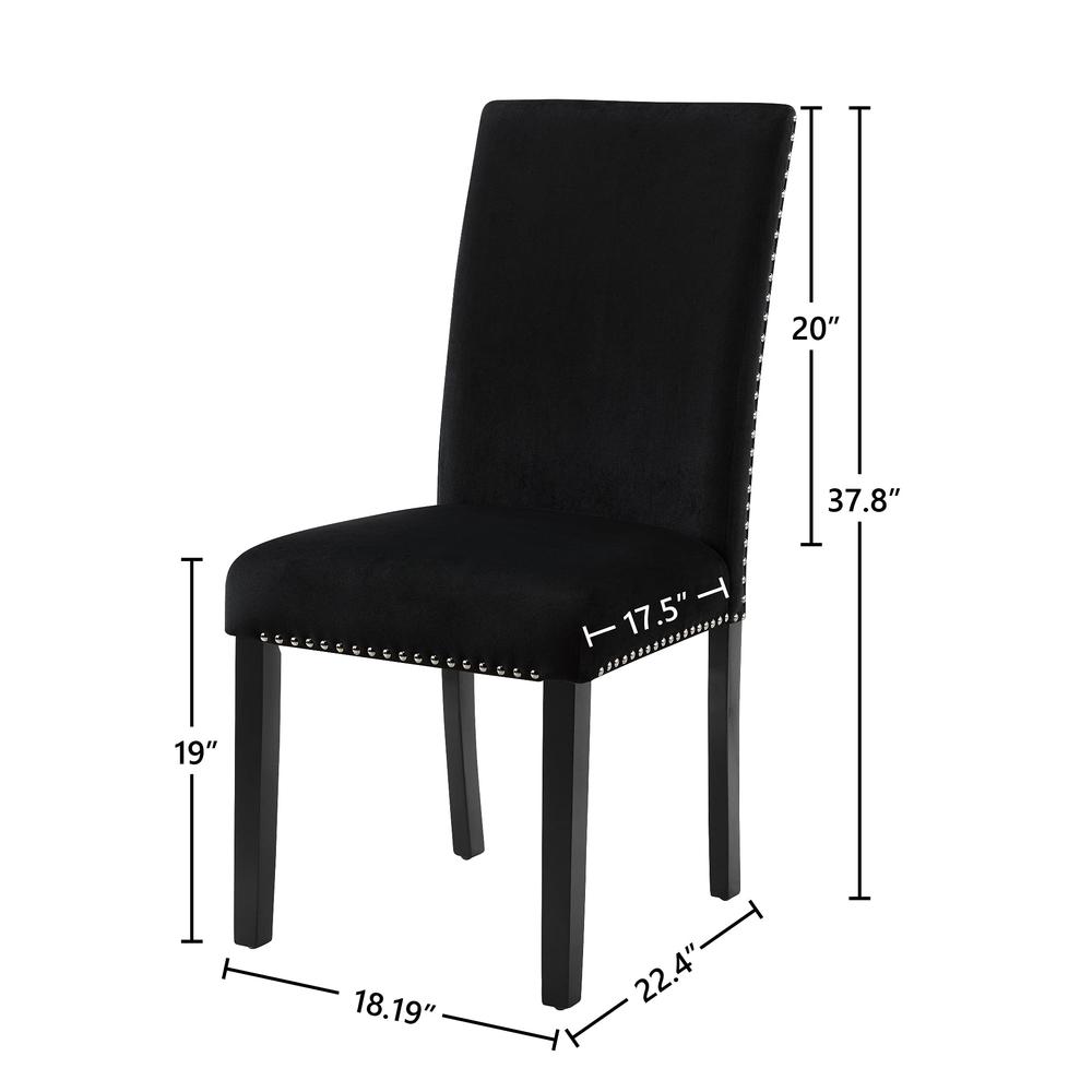 Celeste Black Wood Upholstered Dining Chair (Set of 6). Picture 7