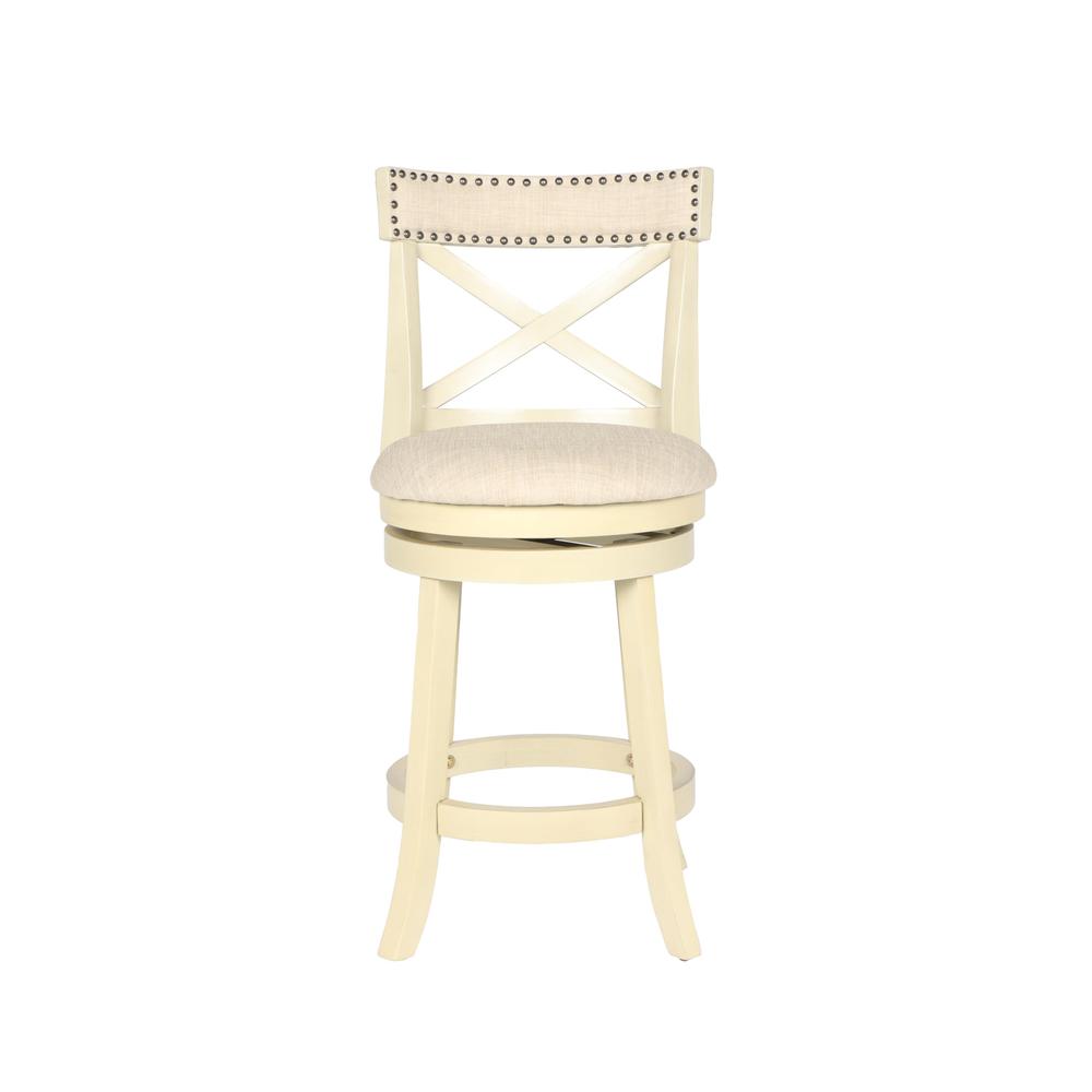 York White Solid Wood Swivel Counter Stool (Set of 2). Picture 3
