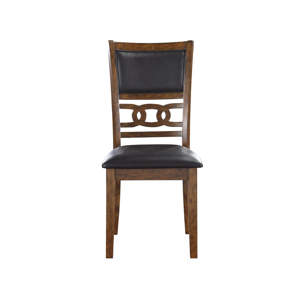 Gia Brown Wood Dining Chair with PU Seat (Set of 4). Picture 4