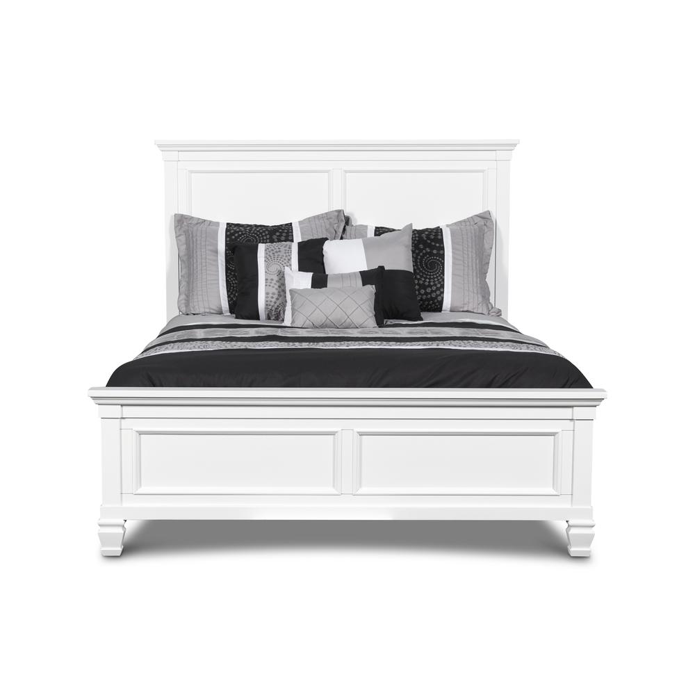 Furniture Tamarack Solid Wood Twin Size Bed in White. Picture 2