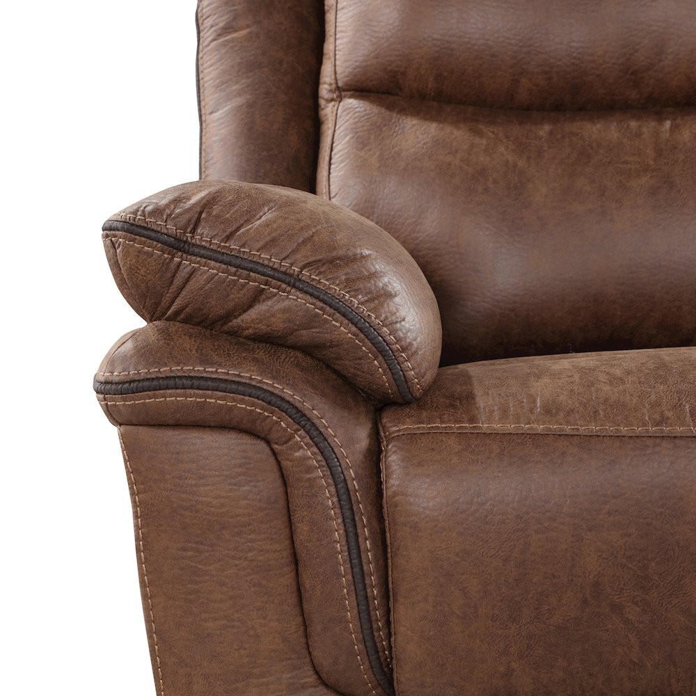 Ryland Sofa W/Dual Recliner- Brown. Picture 5