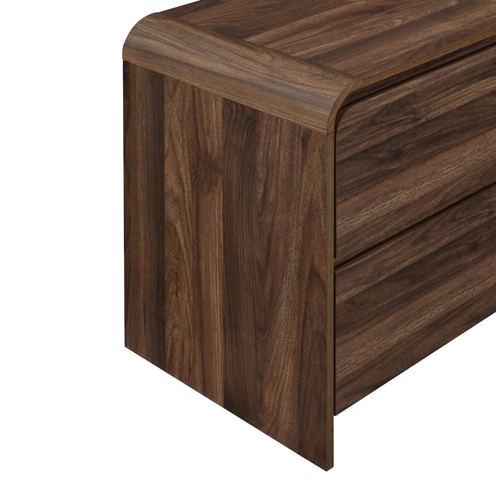 Mara Wood 2-Drawer End Table in Walnut/Brown. Picture 4