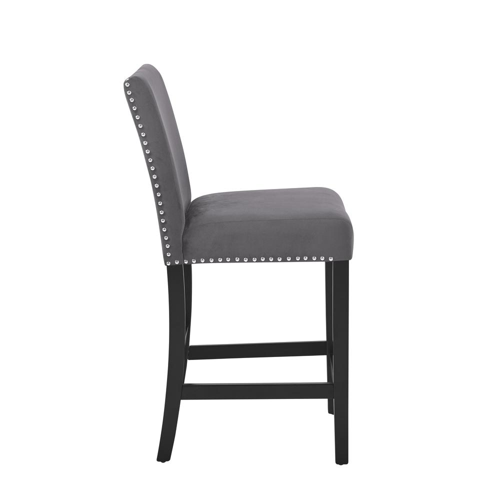 Furniture Celeste 39.5" Wood Counter Chair in Gray (Set of 2). Picture 4