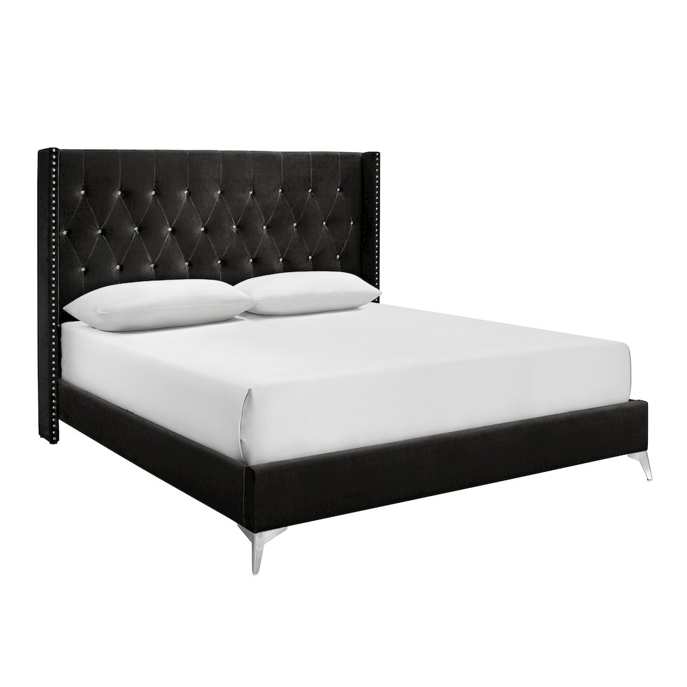 Huxley Wood King Bed, Black. Picture 1