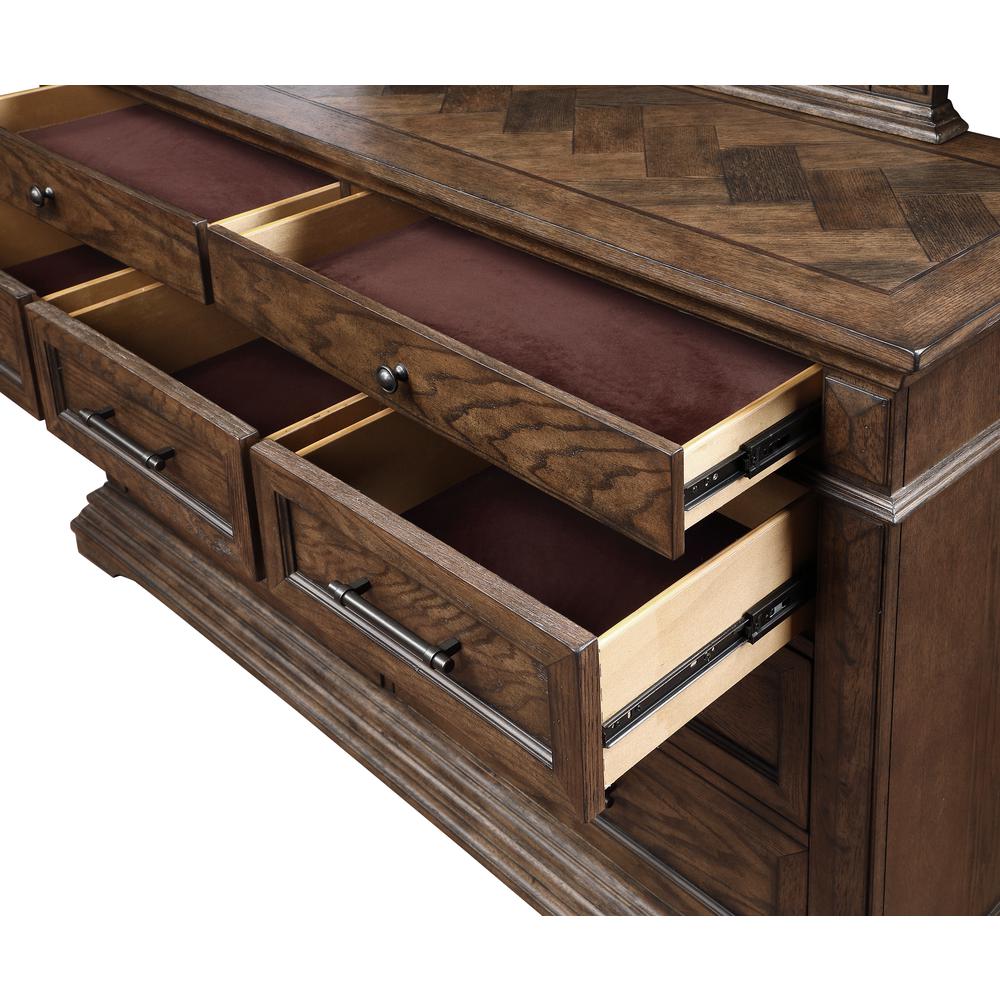 Furniture Mar Vista Traditional Solid Wood Dresser in Walnut. Picture 6