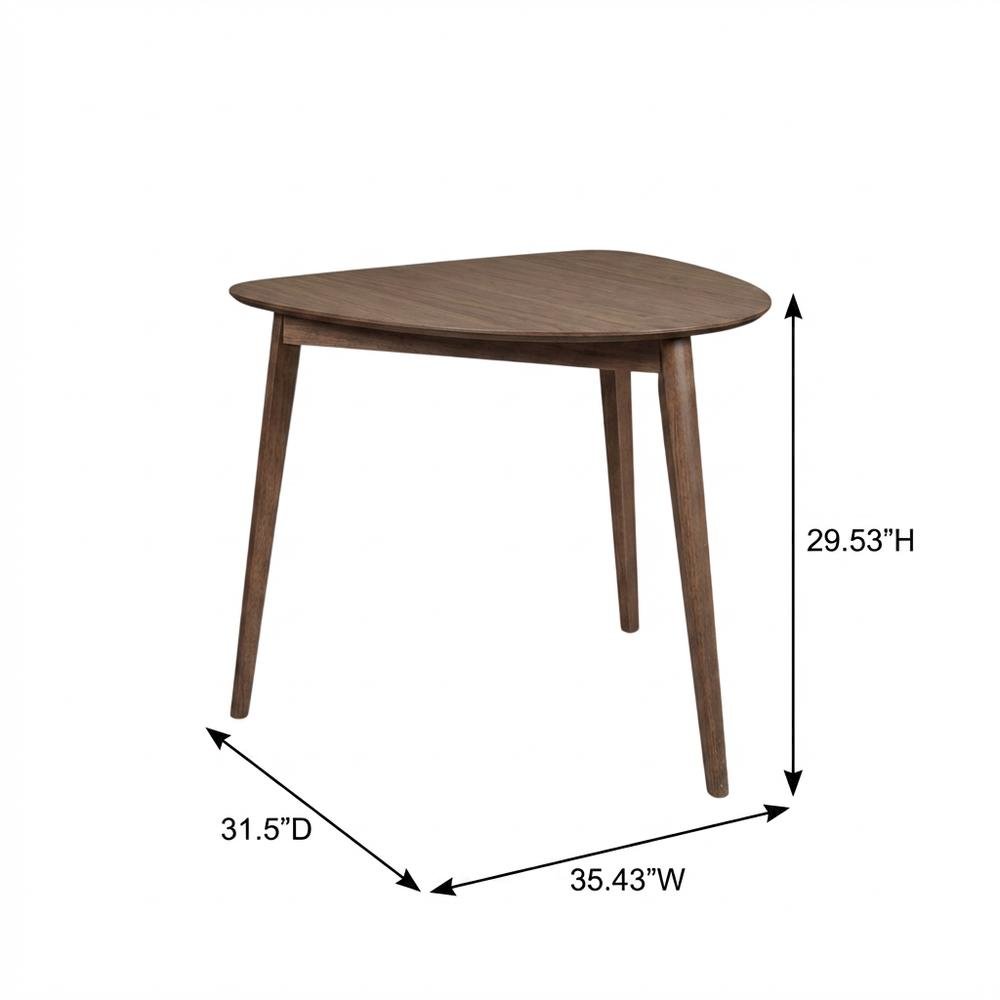 Solid Wood Corner Dining Table – Small Mid Century Modern Table in Walnut. Picture 7