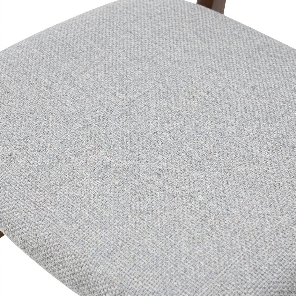 Solid Wood Upholstered Dining Chairs, Dark Gray, Set of 4. Picture 7