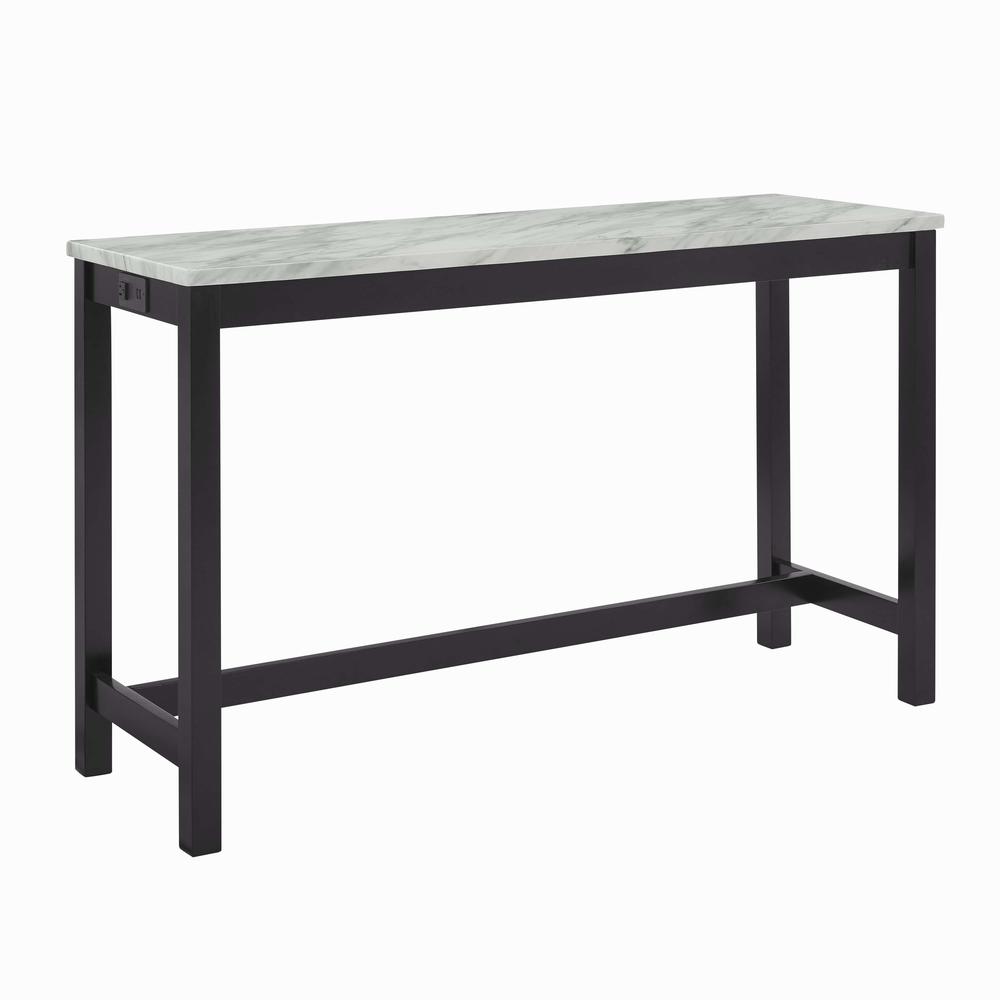 Furniture Celeste 4-Piece Faux Marble & Wood Bar Set in Black. Picture 5