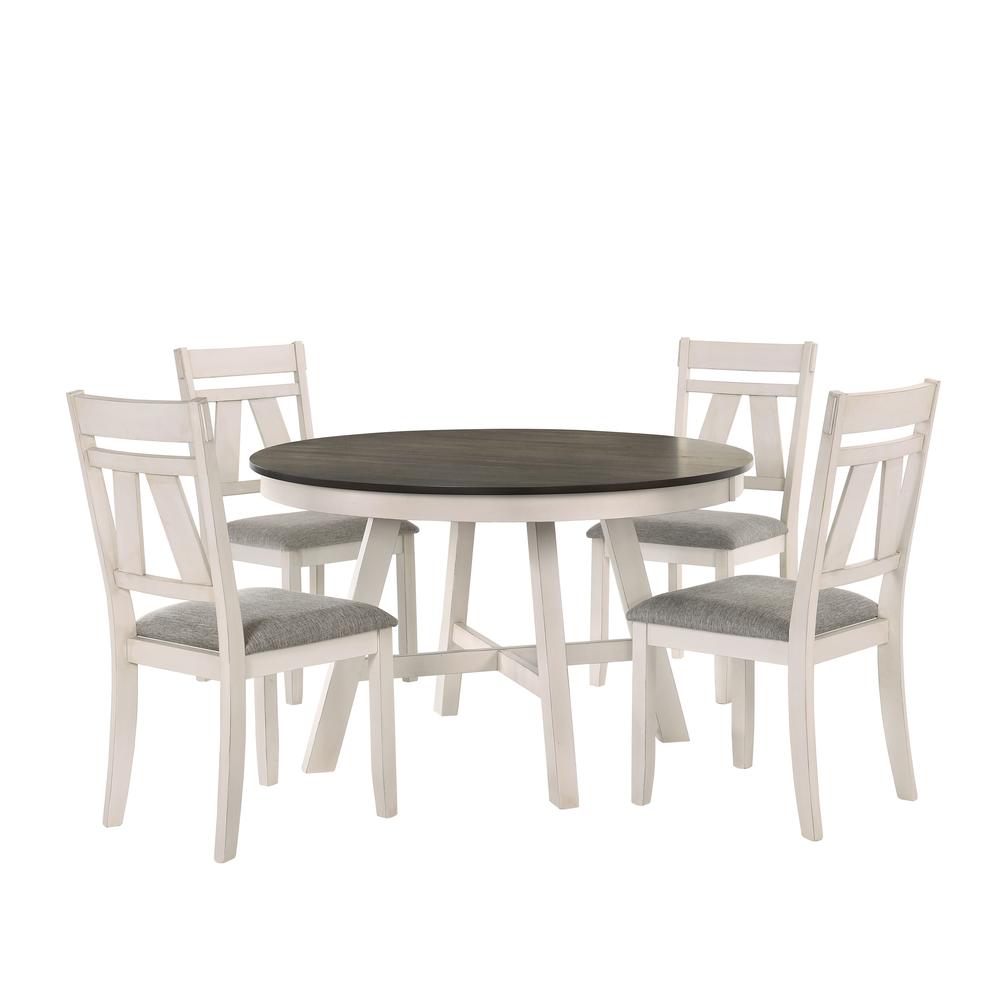 Maisie Round Table-White/Brown. Picture 5
