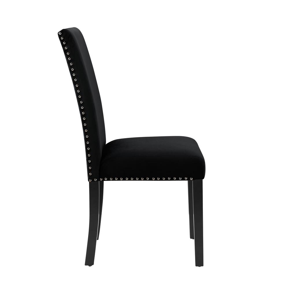 Furniture Celeste 5-Pc Faux Marble Round Dining Set  4 Chair-Black. Picture 8