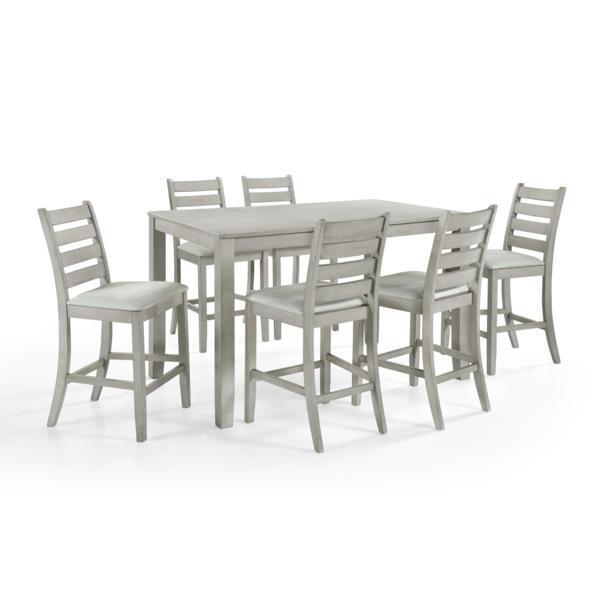 Furniture Pascal Wood Counter Chair in Driftwood (Set of 2). Picture 7